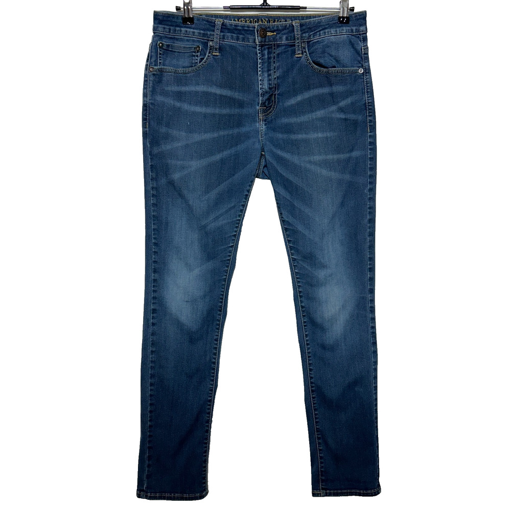 American Eagle Outfitters Men's Skinny Jeans - Medium Blue Wash